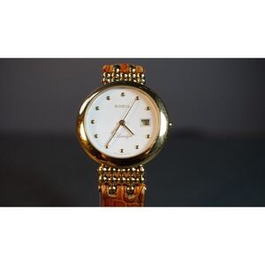 Breil Claridge Gold Plated Quartz Watch White Dial Date Gold Tone Bracelet